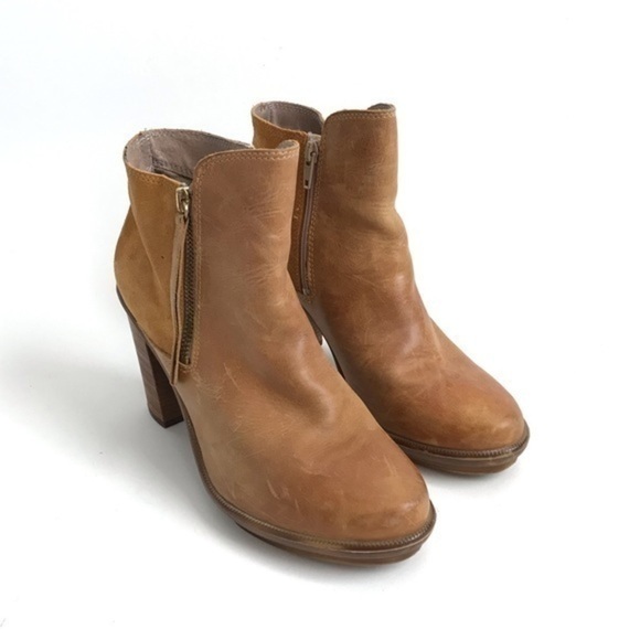 Aldo Carmel Leather Block Heel Ankle Booties Size 9 - Picture 2 of 13